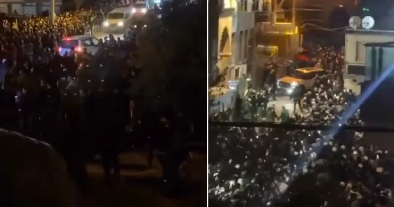 Menzil lideri İzmir e geldi, oluşan kalabalık dikkat çekti