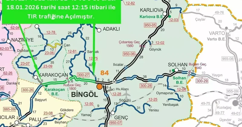 Bingöl’ün çevre illere tır trafiği açıldı