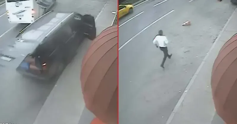 Taksim’de şoför el frenini çekmeyi unuttu turist minibüsü ağaca çarptı: Ana caddeye girse katliam olurdu