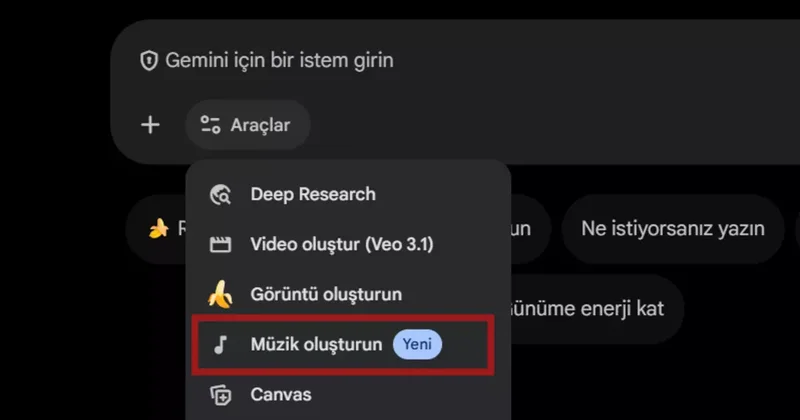 Google’dan sürpriz hamle: Gemini ye müzik oluşturun seçeneği geldi!
