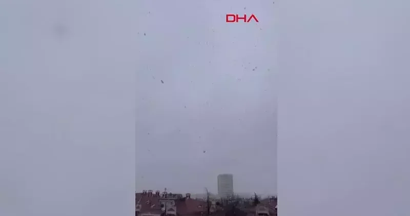 Büyükçekmece ve Hadımköy de sulu kar yağışı başladı