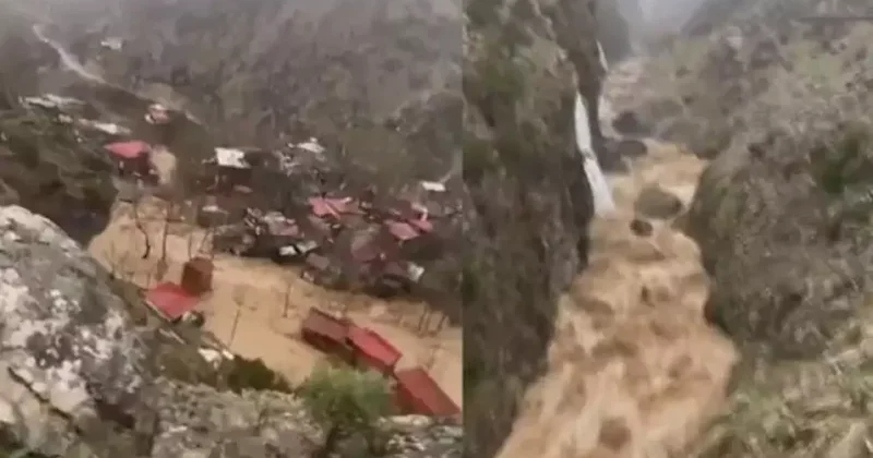 Kayseri de korkutan tablo: Sel bir mahalleyi yuttu!