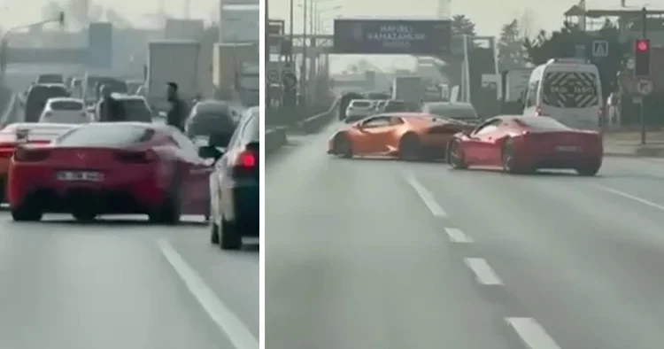 Görüntülerin ardından ekipler harekete geçti: İki lüks aracın sürücülerine 100 bin lira ceza, ehliyetlere el konuldu