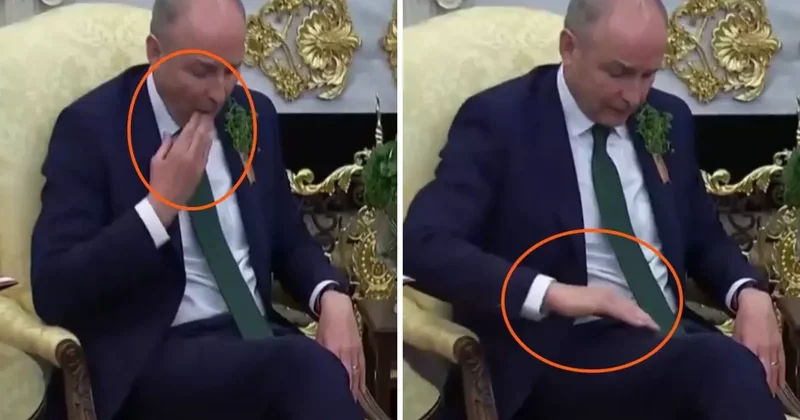 İrlanda Başbakanı Micheal Martin in Beyaz Saray daki talihsiz anları: Kameraları unuttu, pantolonundaki lekeyi kendi yöntemiyle temizledi
