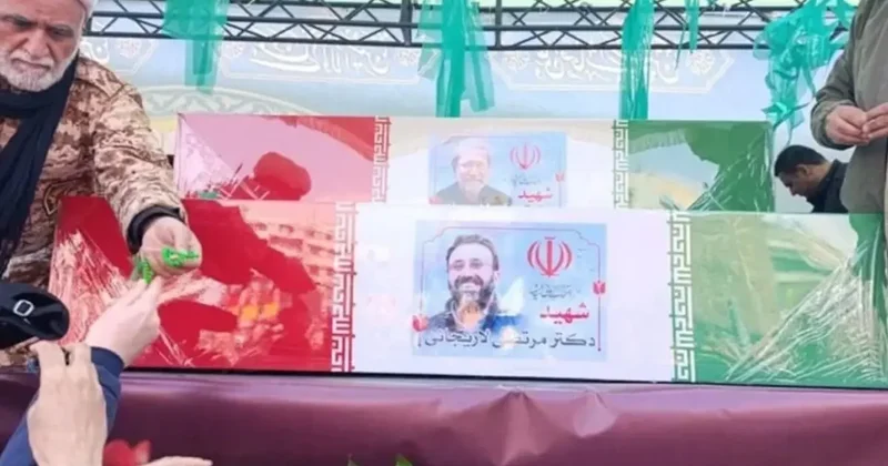 Ali Laricani için cenaze töreni! Mahşeri kalabalık meydanda toplandı