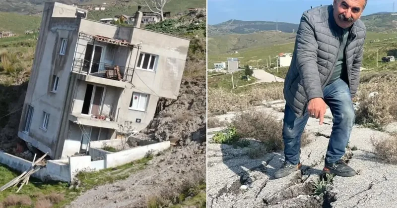 Dağ mahalleyi yutuyor! Yolun güzergahı bile değişti