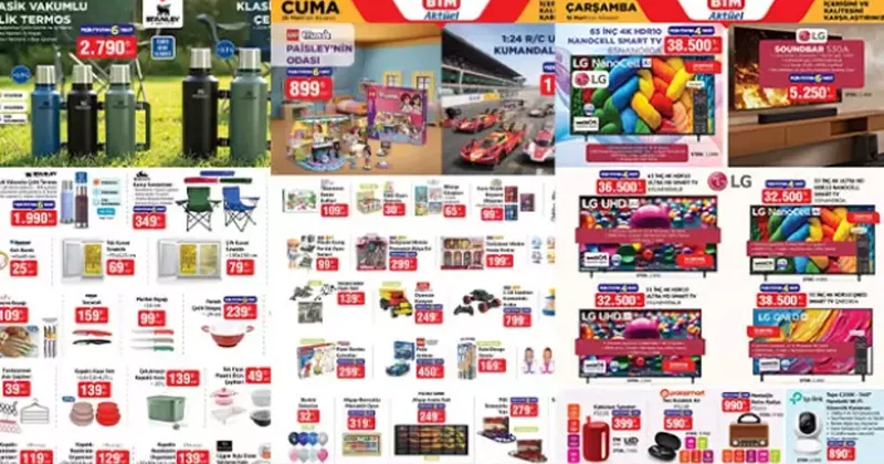 BİM AKTÜEL 18 20 MART 2026 Bim de bu hafta neler var? Stanley Termos, Katlanabilir Bisiklet, Lego...
