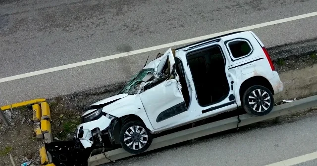 Afyonkarahisar’da refüje girip yan yattı VİDEO İZLE