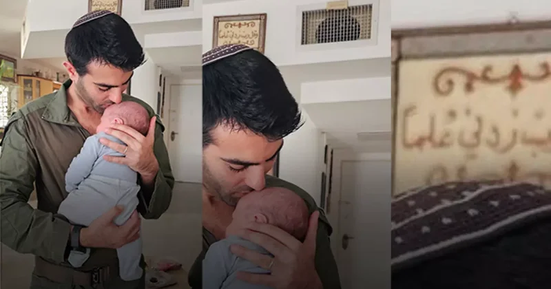 Katil ordunun hırsız askeri Filistinlilerin evinde oğluna veda etti