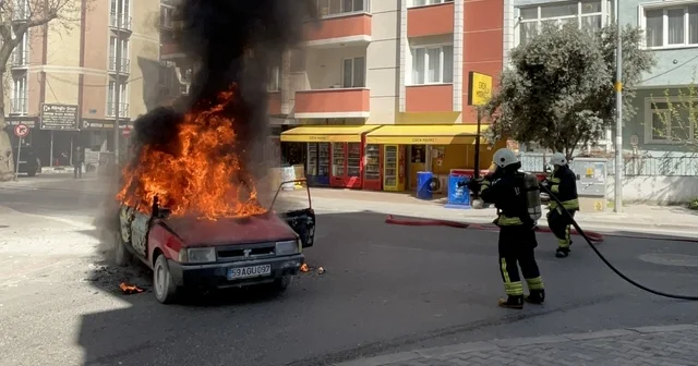 Tekirdağ da korku dolu anlar: LPG li otomobil alev topuna döndü Tekirdağ Haberleri