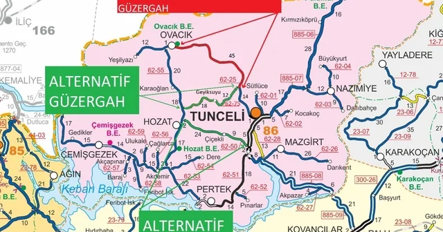 Tunceli Ovacık yolunda çalışma: Yol trafiğe kapatılacak Tunceli Haberleri