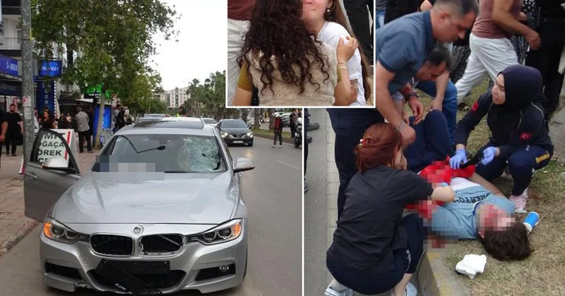 Lüks otomobilin çarptığı genç kız yaralandı, ailesi olay yerinde sinir krizi geçirdi