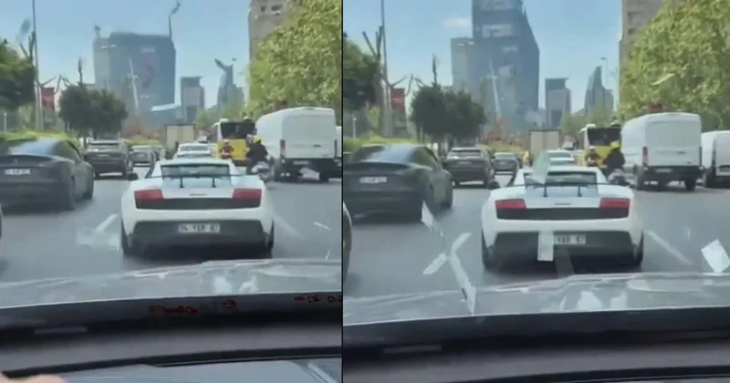 Görüntü İstanbul dan! Lüks araçtan etrafa Euro saçtı