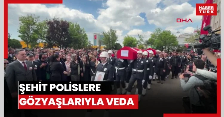 Şehit polislere gözyaşlarıyla veda