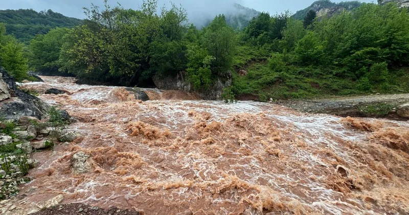 Bartın da Arıt Deresi taşma noktasına geldi