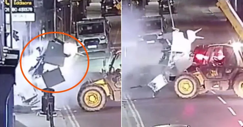 Film gibi soygun: Çalıntı iş makinesiyle ATM yi duvardan söküp kaçtılar