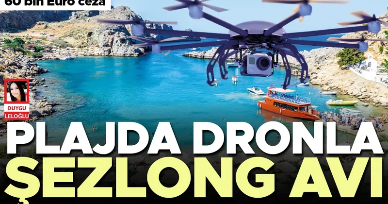 Plajda dronla şezlong avı