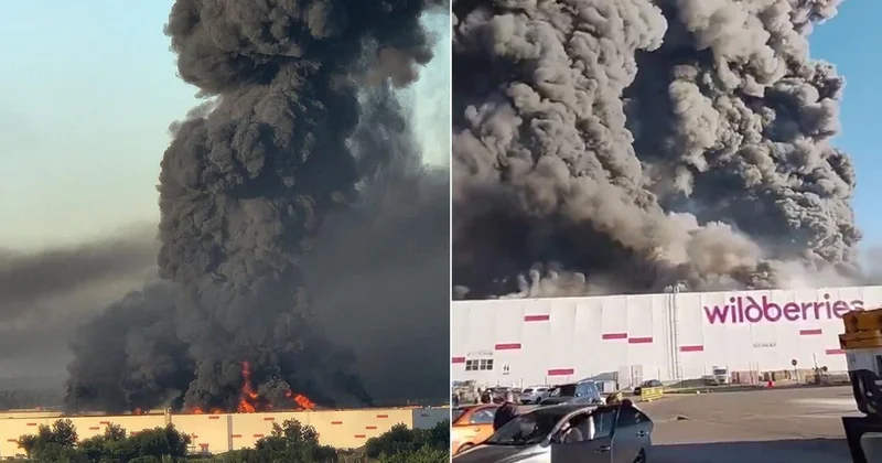 Rusya nın e ticaret devi vuruldu! Çok sayıda ölü var, büyük yangın çıktı