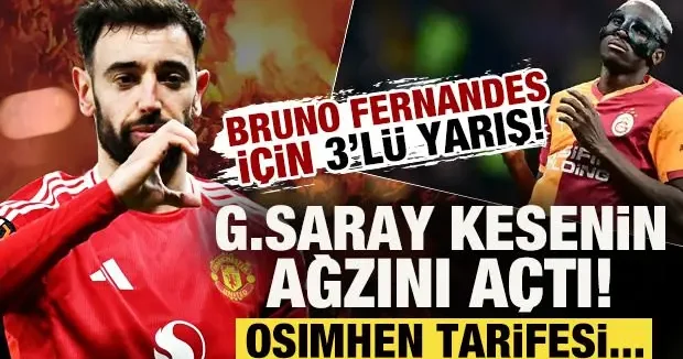 Bruno Fernandes için 3’lü yarış! G.Saray kesenin ağzını açtı: Osimhen tarifesi