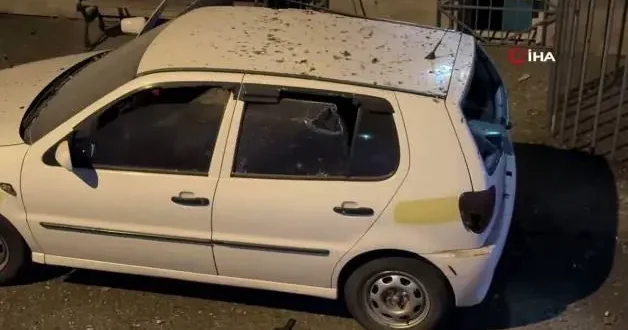 Trabzon da otoparktaki araçların üzerine insansız hava aracı düştü