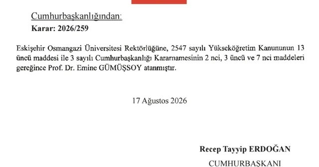 Eskişehir Osmangazi Üniversitesi ne (ESOGÜ) yeni rektör atandı Prof. Dr. Emine Gümüşsoy, ESOGÜ Rektörü oldu Eskişehir Haberleri Habertürk Yerel Haberler