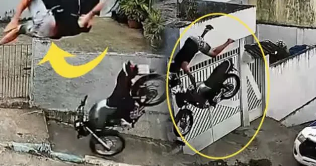 Brezilya da polisten kaçan motosiklet sürücüsü kaza yaptı