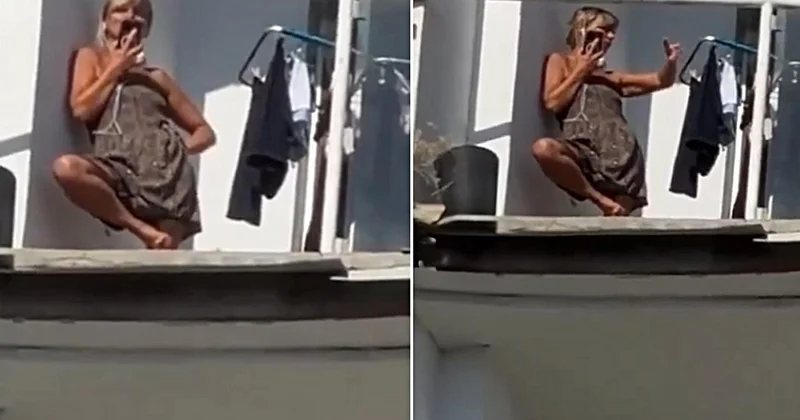 Bina bombaların hedefi oldu, genç kadın hiçbir şey olmamış gibi davrandı