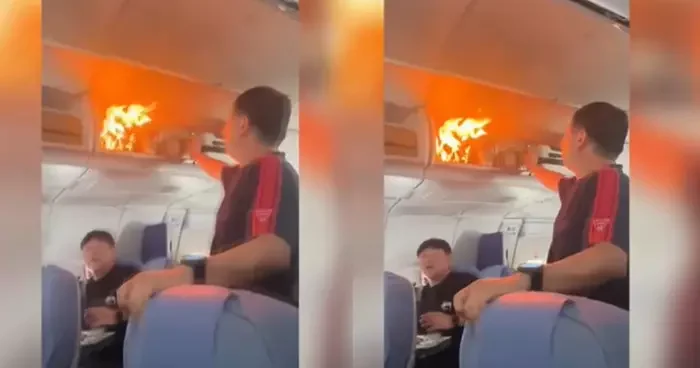 Havada dehşet anları! Bagaj bir anda alev alev yandı, uçak acil iniş yaptı!