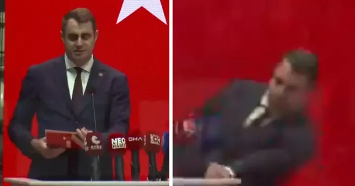 CHP Kongresinde korkutan an! İl Başkan adayı konuşma yaparken bir anda yere yığıldı