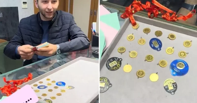 Düğünden sonra altınları çantaya dolduran damat, soluğu kuyumcuda aldı