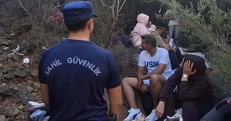 Fethiye de 59 kaçak göçmen ile 3 organizatör şüphelisi yakalandı