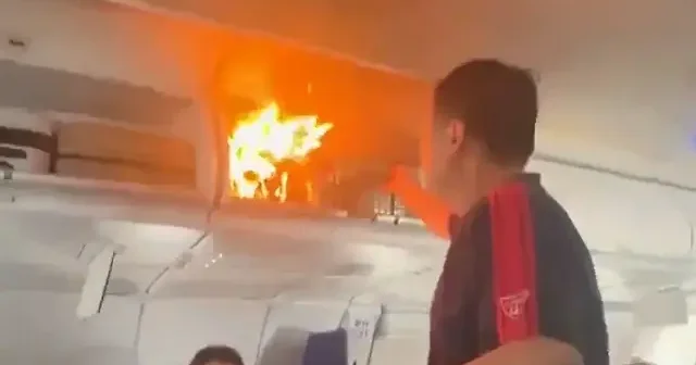 Air China ya uçuşundaki korku dolu anlar kamerada: Uçak havadayken kabinde yangın çıktı VİDEO İZLE