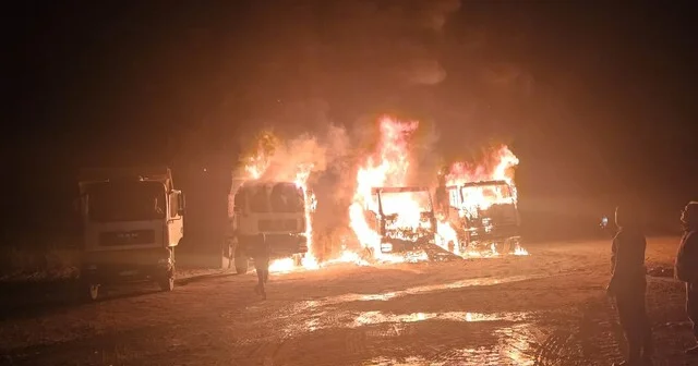 Yangında 3 kamyon alev topuna döndü Edirne Haber Habertürk Yerel Haberler
