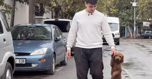 Köpeğini patisinden tutarak yürüten vatandaştan açıklama Gündem olan pati tutma görüntüsüne yapılan eleştirilere sahibinden yanıt Manisa Haber Habertürk Yerel Haberler