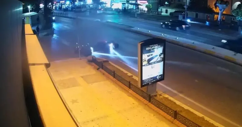 Edirne’de yaya geçidinde iki motosiklet çarpıştı: Kaza anı kamerada