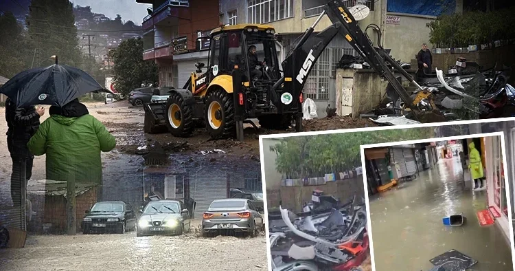 Bir kenti daha sağanak vurdu: Yollar göle döndü, iş yerlerini su bastı