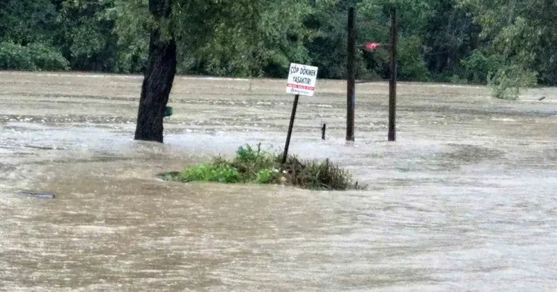 Sağanak yağış Bartın Irmağı’nı taşırdı