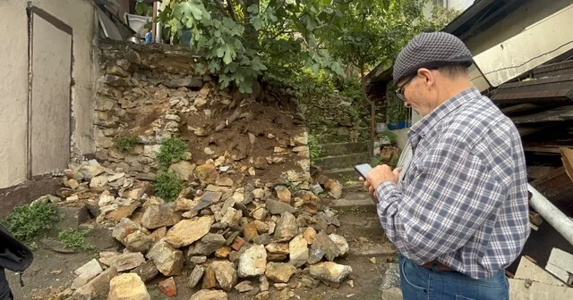 3 gün süren sağanak sonrası tek katlı evin bahçesinde toprak kayması oldu Bursa Haberleri Habertürk Yerel Haberler
