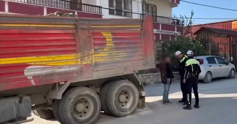 Ehliyetsiz kamyon sürücüsüne 41 bin lira ceza kesildi