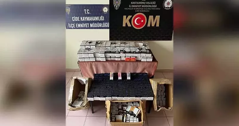 Kastamonu da 61 bin 100 adet makaron ele geçirildi