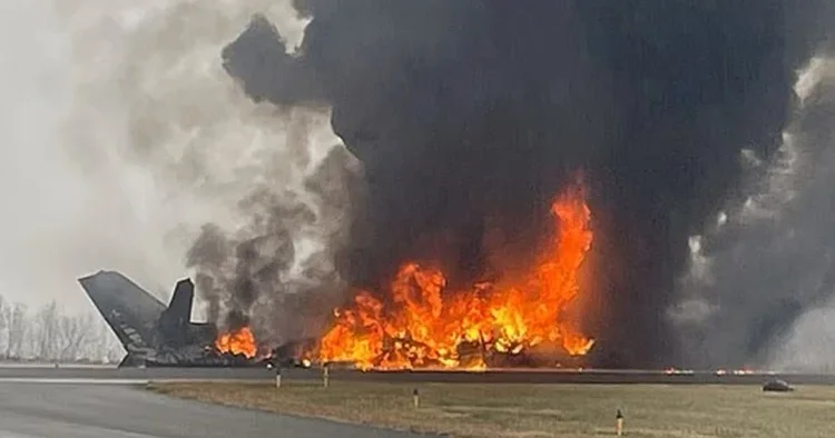 ABD’de havaalanına iniş yapan özel jet düştü