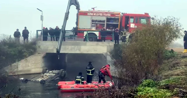 Sisli havada otomobil dereye uçtu; 18 yaşındaki İsa öldü Edirne Haberleri