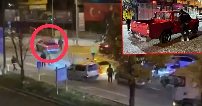 ‘Dur’ ihtara uymayan sürücü, kamyonetinin lastiklerine ateş edilerek yakalandı