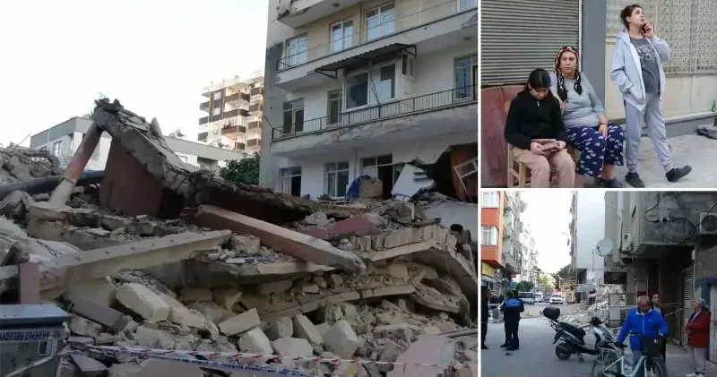 Yıkım sırasında meydana gelen çökme paniğe neden oldu: Bina sakinleri tahliye edildi Mersin Haberleri