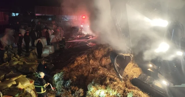 Samanlıkta çıkan yangın bitişikteki ağıla sıçramadan söndürüldü Şanlıurfa Haberleri