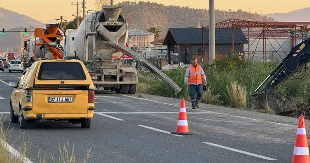 Görünmez kaza işçiyi hastanelik etti Beton mikserinin apartı işçiye çarptı Muğla Haberleri