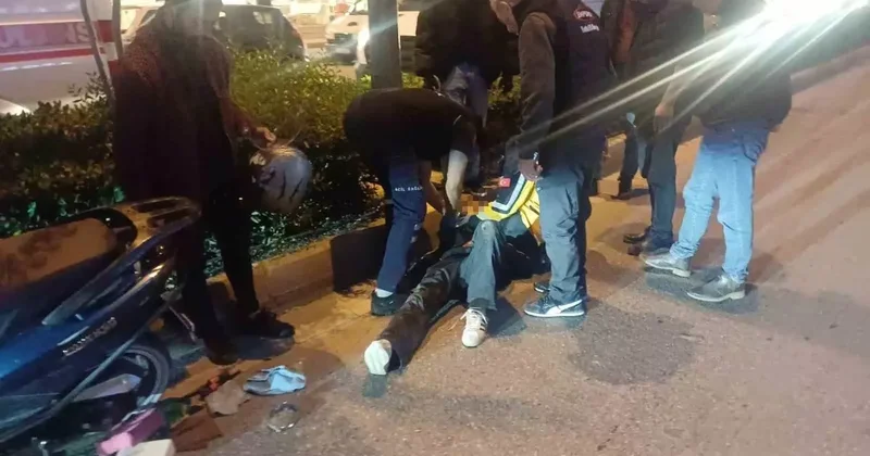 Kaza yaptığı motosikletini yaptıramadan tekrar kaza yaptı, yerde yaralı halde derdini anlattı