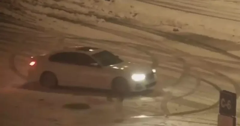 Bolu’da karla kaplı tesiste ‘drift’ keyfi pahalıya patladı