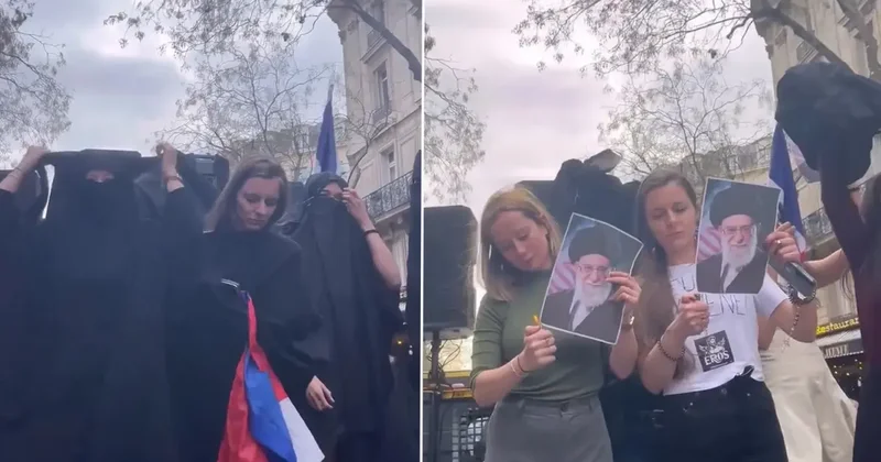 Parisli kadınlar İranlı hemcinsleri için soyundu