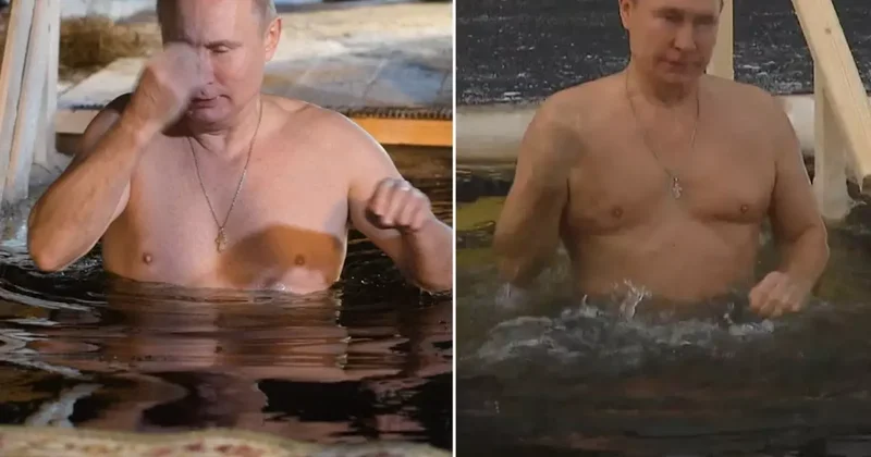 73 yaşındaki Putin yine bildiğiniz gibi! Buzlu suya dalış yaptı